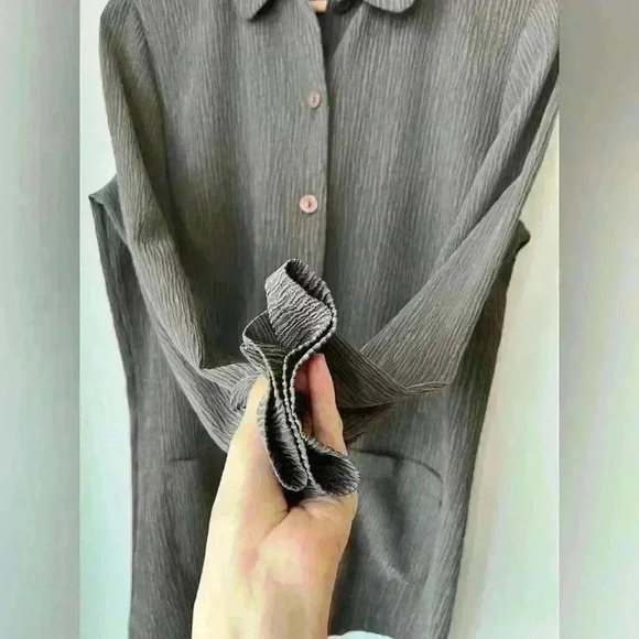 Vintage Y2K St Michael Marks & Spencer Womens Grey Feminine Shirt Skirt Set - Picture 7 of 16